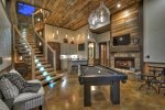 Martini Mountain Chalet - Lower Level Billiard Room with Wet Bar and Seating 